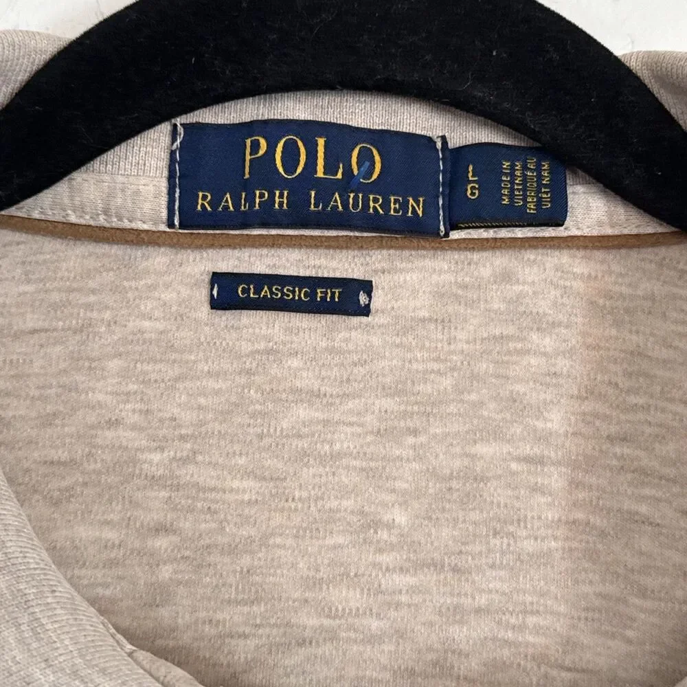 Polo Ralph Lauren Polo Shirt Mens L Tan Classic Fit LS Flesh Pony 100% Cotton
